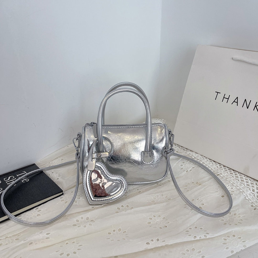 Silver Mini Tote Crossbody Bag – product view 1
