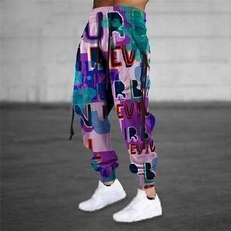Men’s 3D Animal-Print Drawstring Pants product view 9