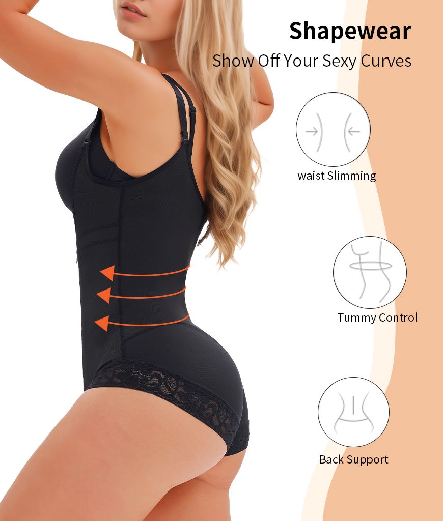 Colombian sculpt and lift shapewear bodysuit shaping details