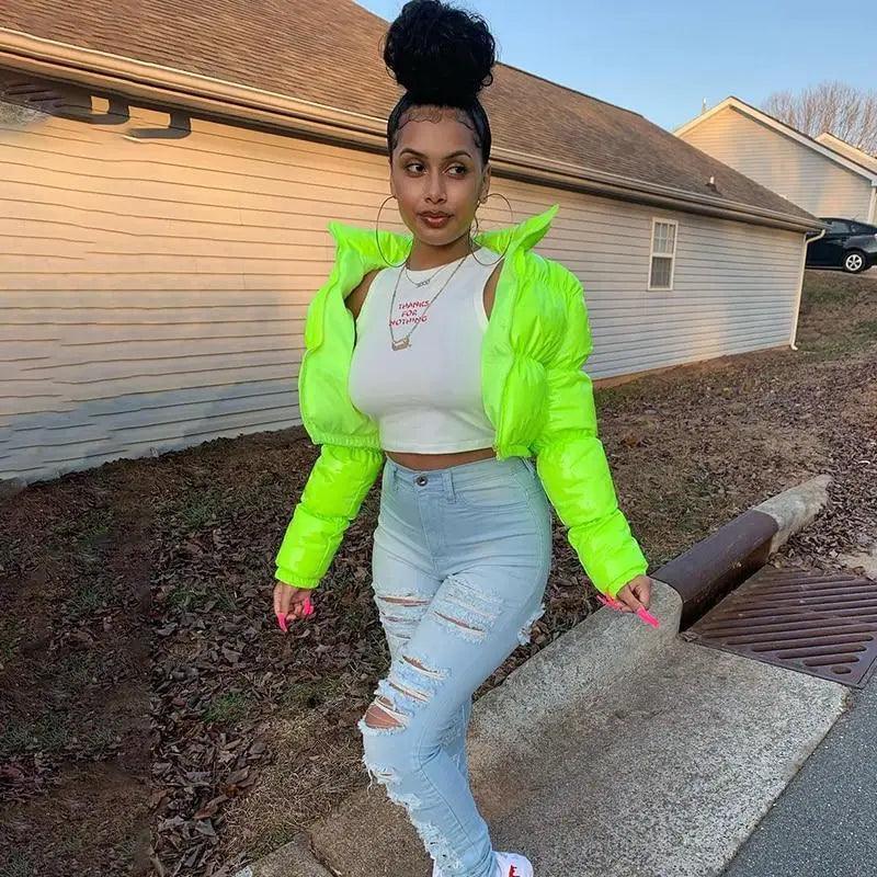 Women’s Shiny Puffer Jacket supplier product view 36