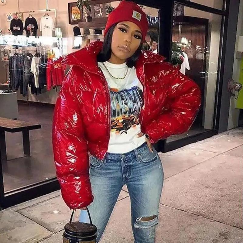 Women’s Shiny Puffer Jacket supplier product view 03