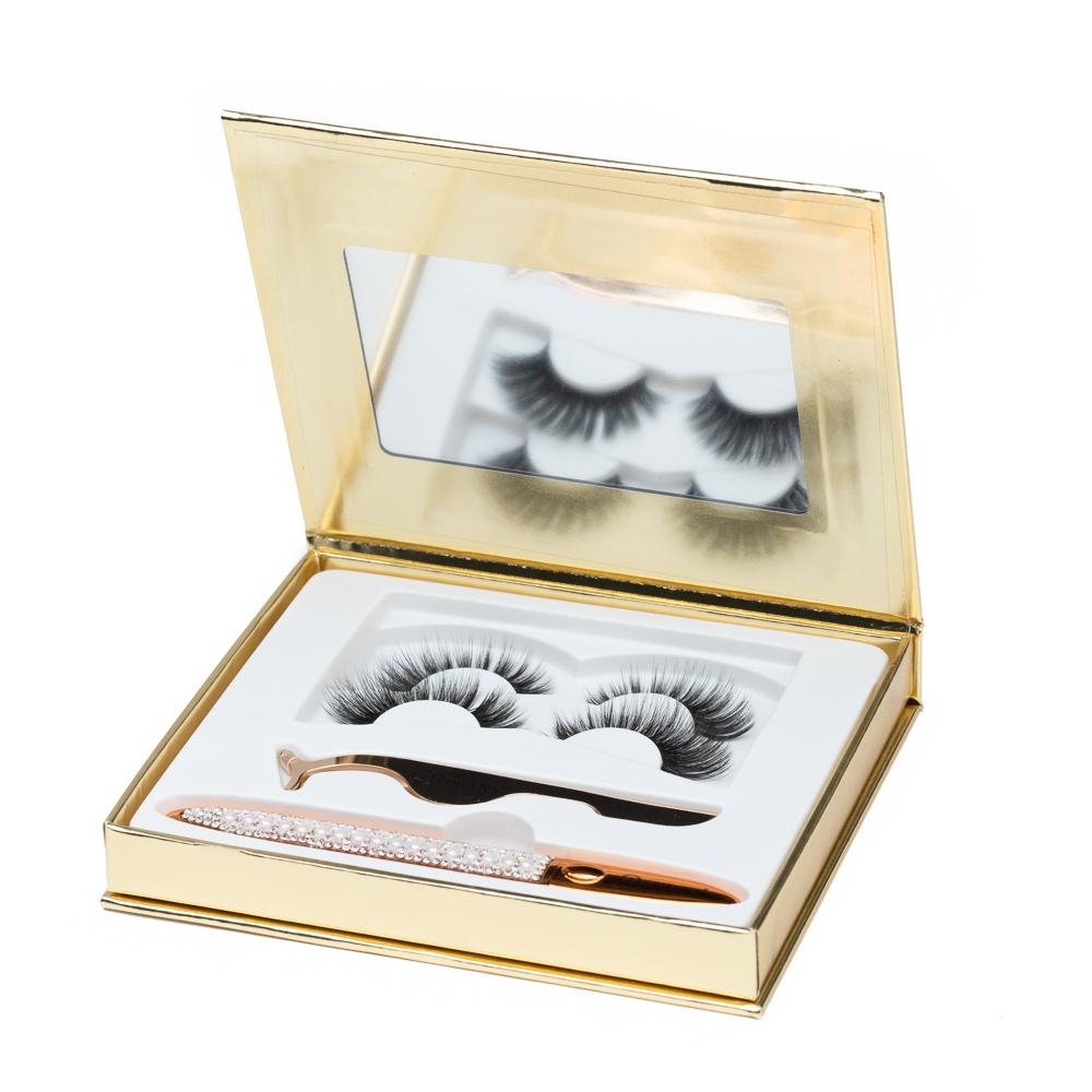 Reusable false lash kit with eyeliner attachment system