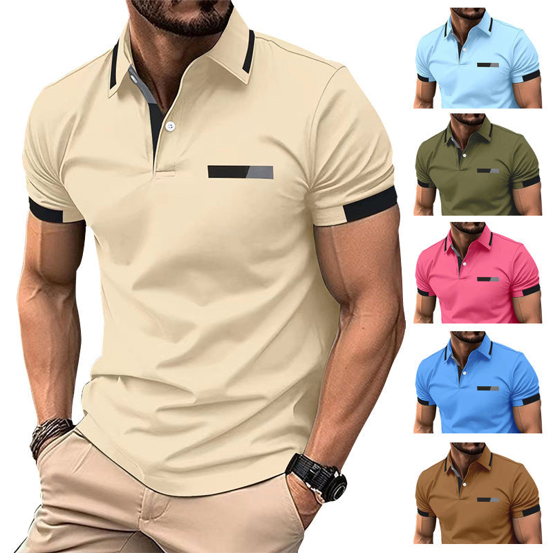 Men’s Striped Short-Sleeve Polo Shirt product view 1