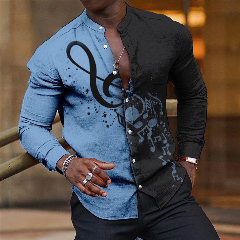 Men’s Breathable Long-Sleeve Printed Shirt – print design preview 2