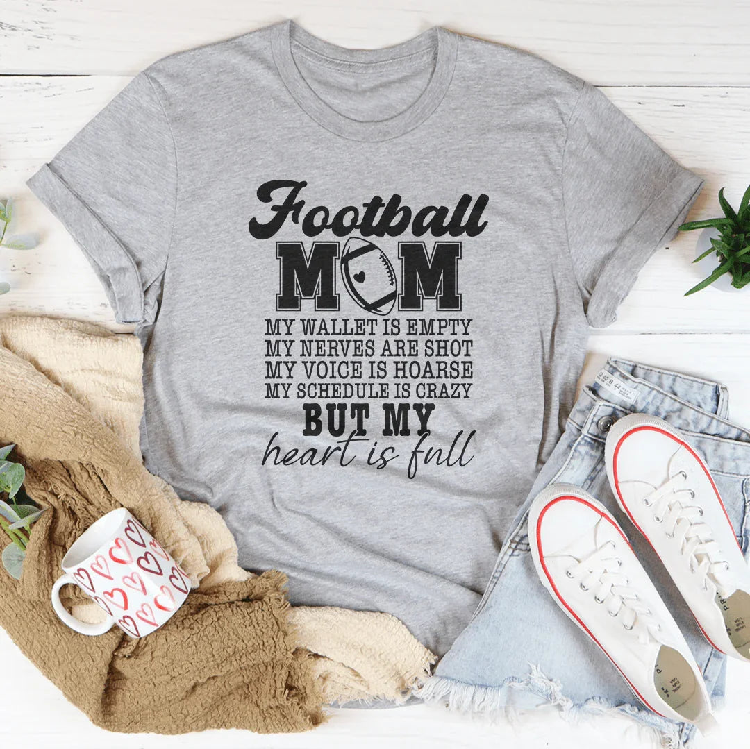 Football Mom My Wallet Is Empty graphic tee in Athletic Heather