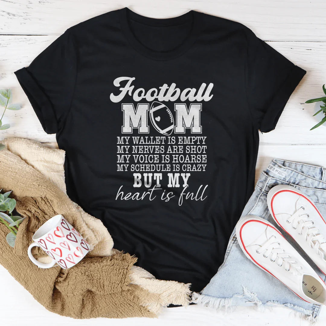 Football Mom My Wallet Is Empty graphic tee in Black Heather