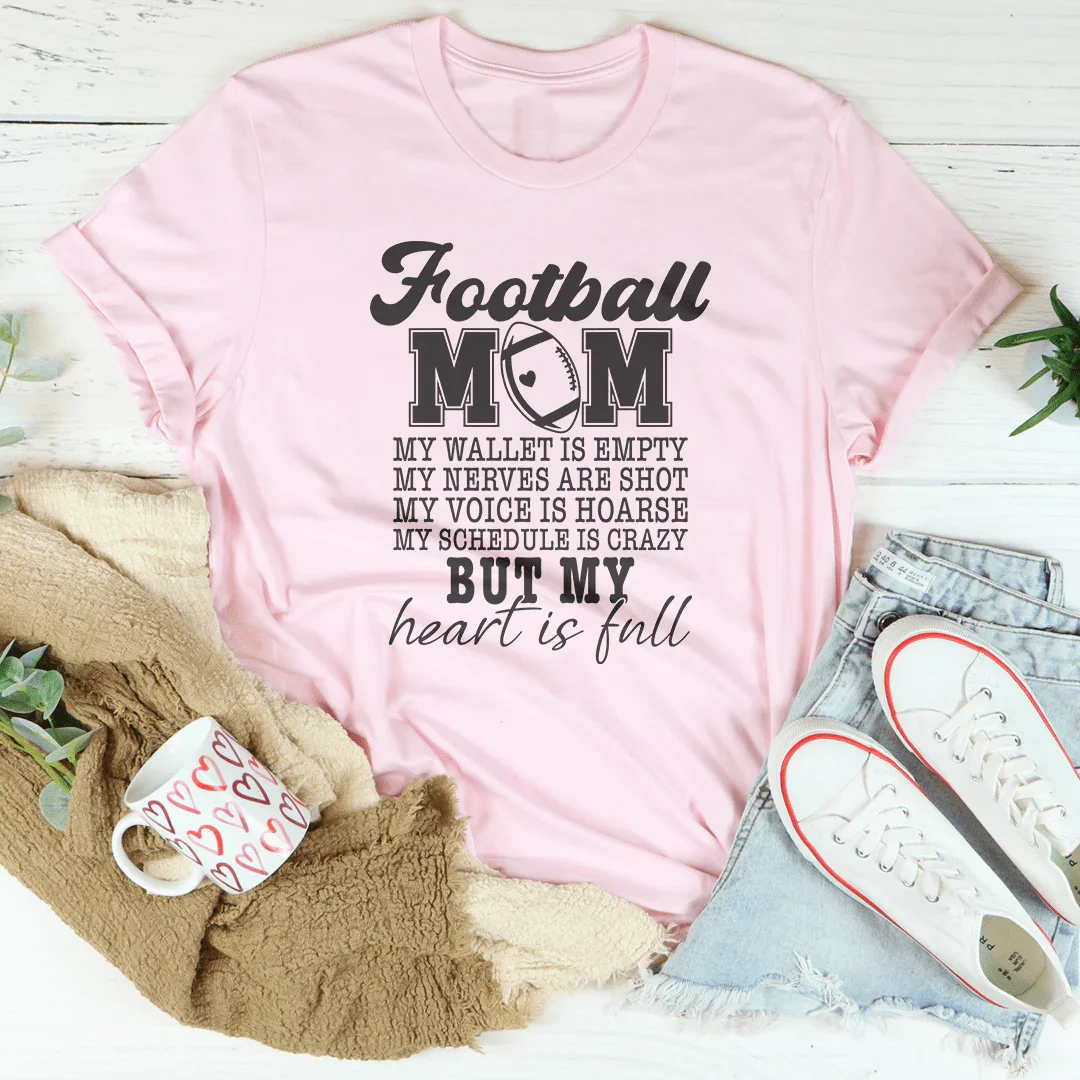 Football Mom My Wallet Is Empty graphic tee in Pink
