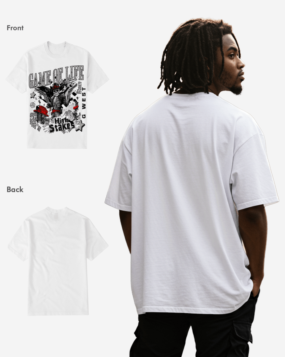 G West Game of Life White Grey big and tall graphic T-shirt supplier product image 3