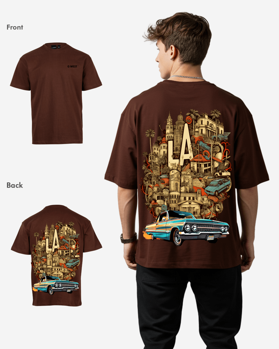 G West La Culture Oversized T-Shirt in Brown – product view 2