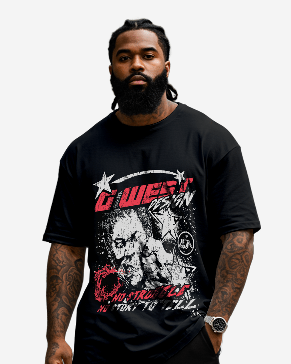 Men's No Struggle No Story Big & Tall graphic T-shirt in Black/Red – product view
