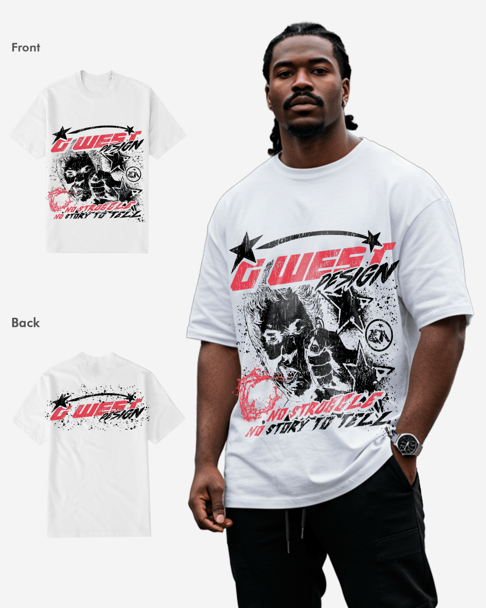Men's No Struggle No Story Big & Tall graphic T-shirt in White/Red – product view