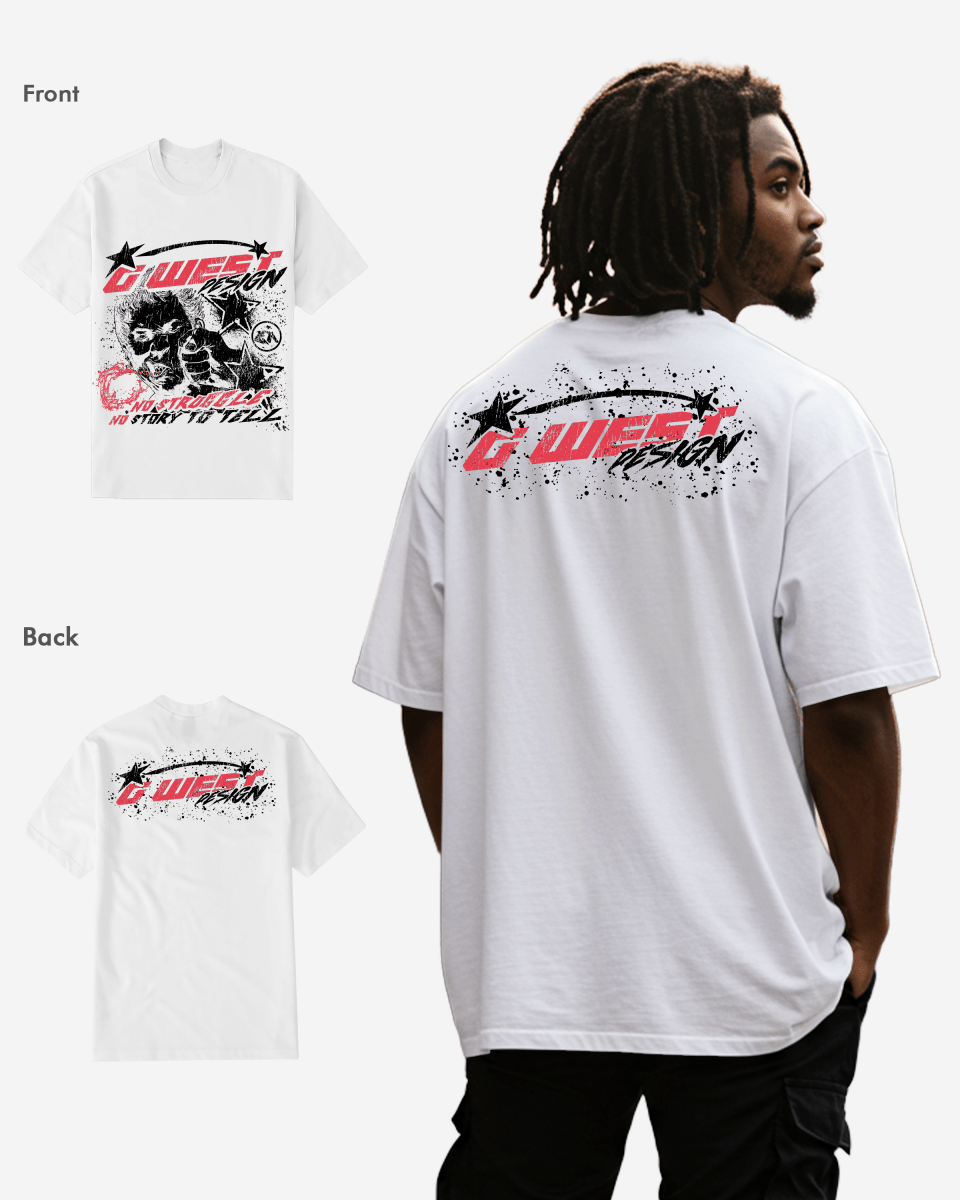 White/Red men's No Struggle No Story Big & Tall graphic T-shirt – alternate product view