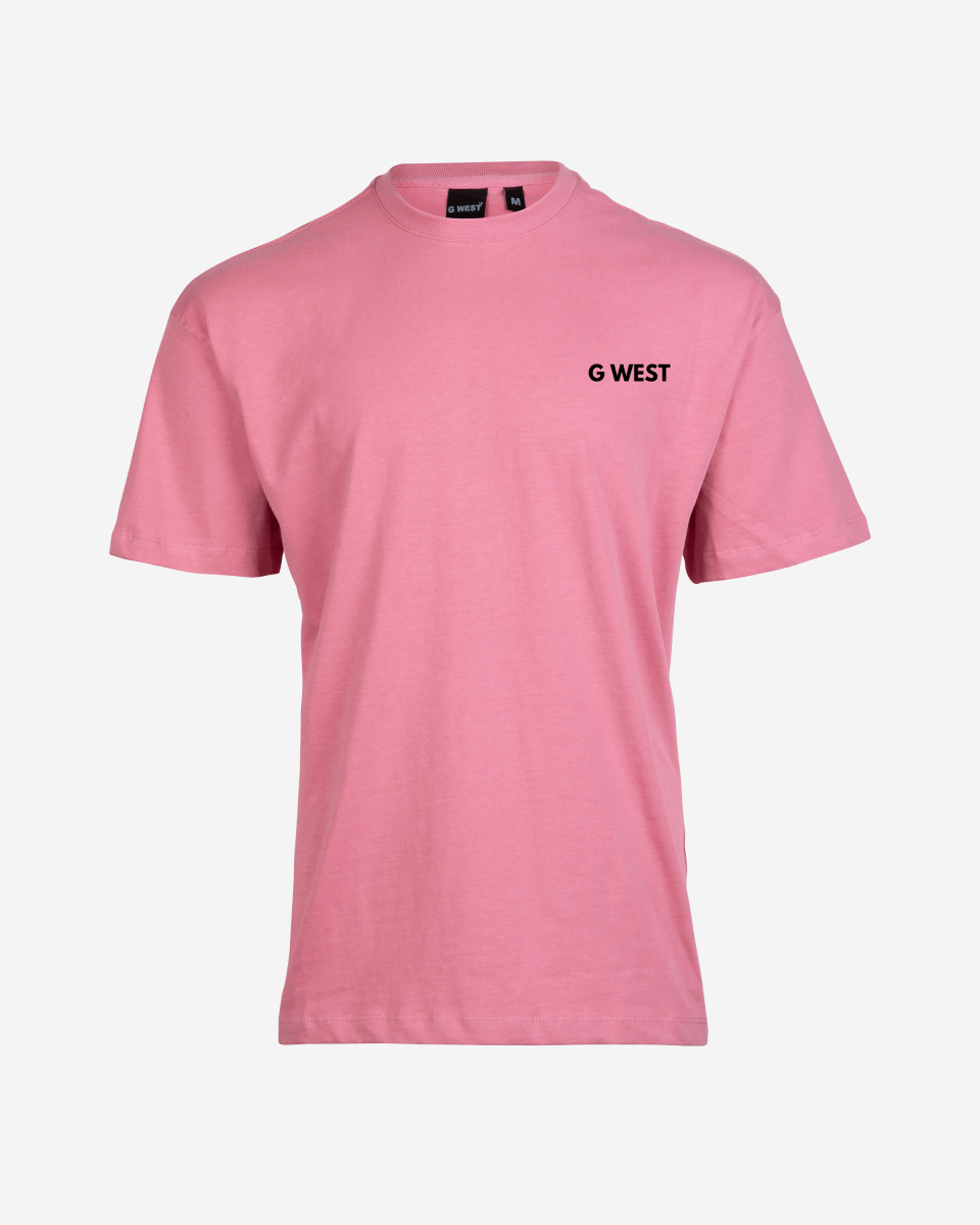 Men's heavyweight premium oversized T-shirt in pink – product view