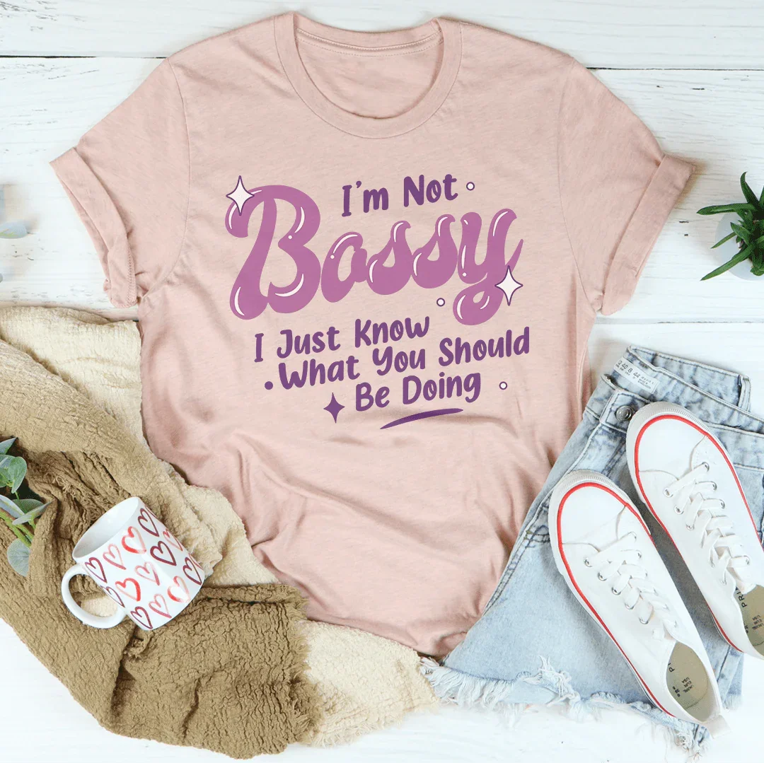 Heather Prism Peach I’m Not Bossy graphic T-shirt