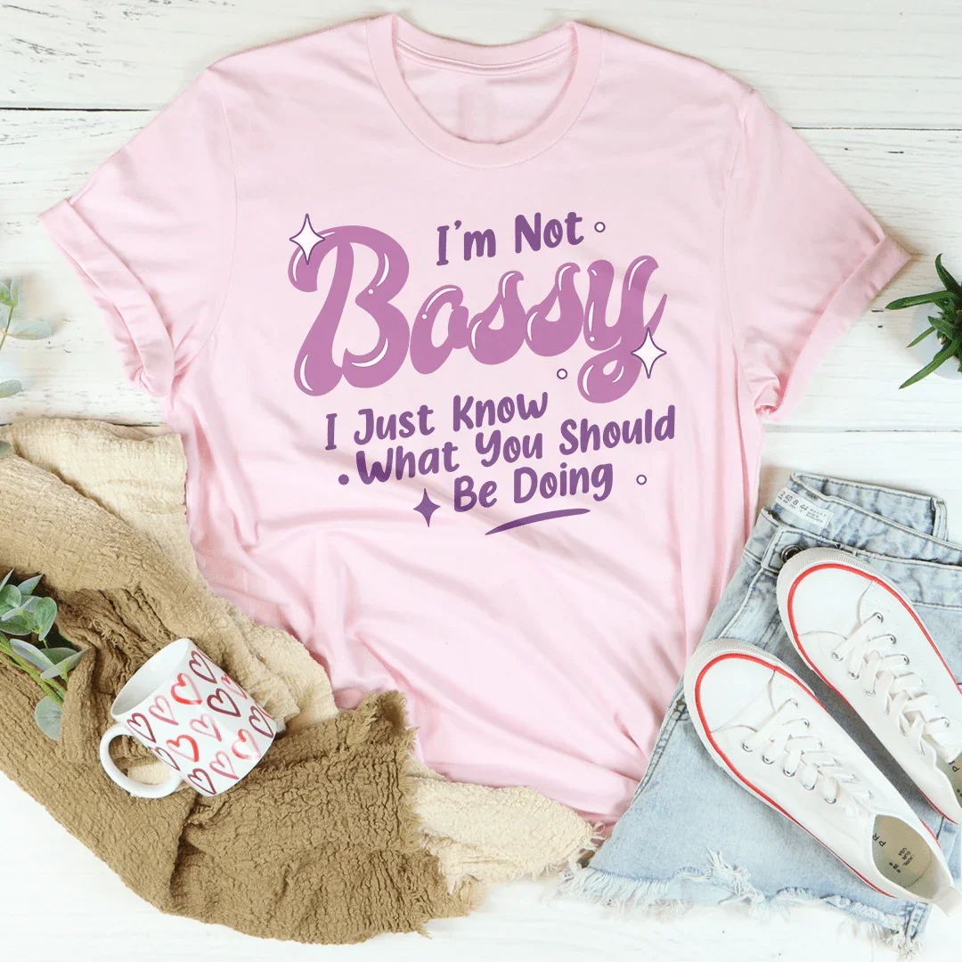 Pink I’m Not Bossy graphic T-shirt