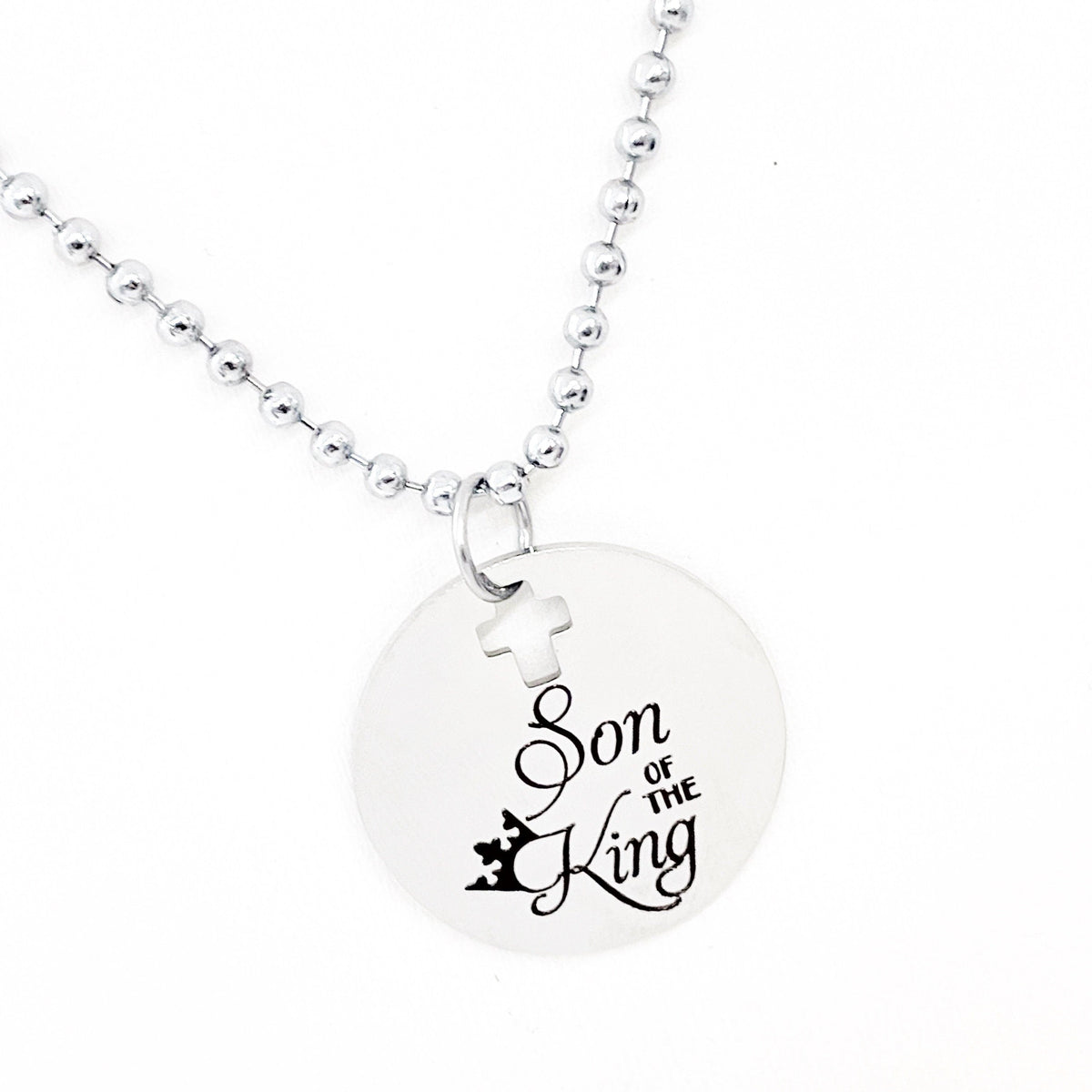 Son of the King stainless steel pendant necklace - product view 1