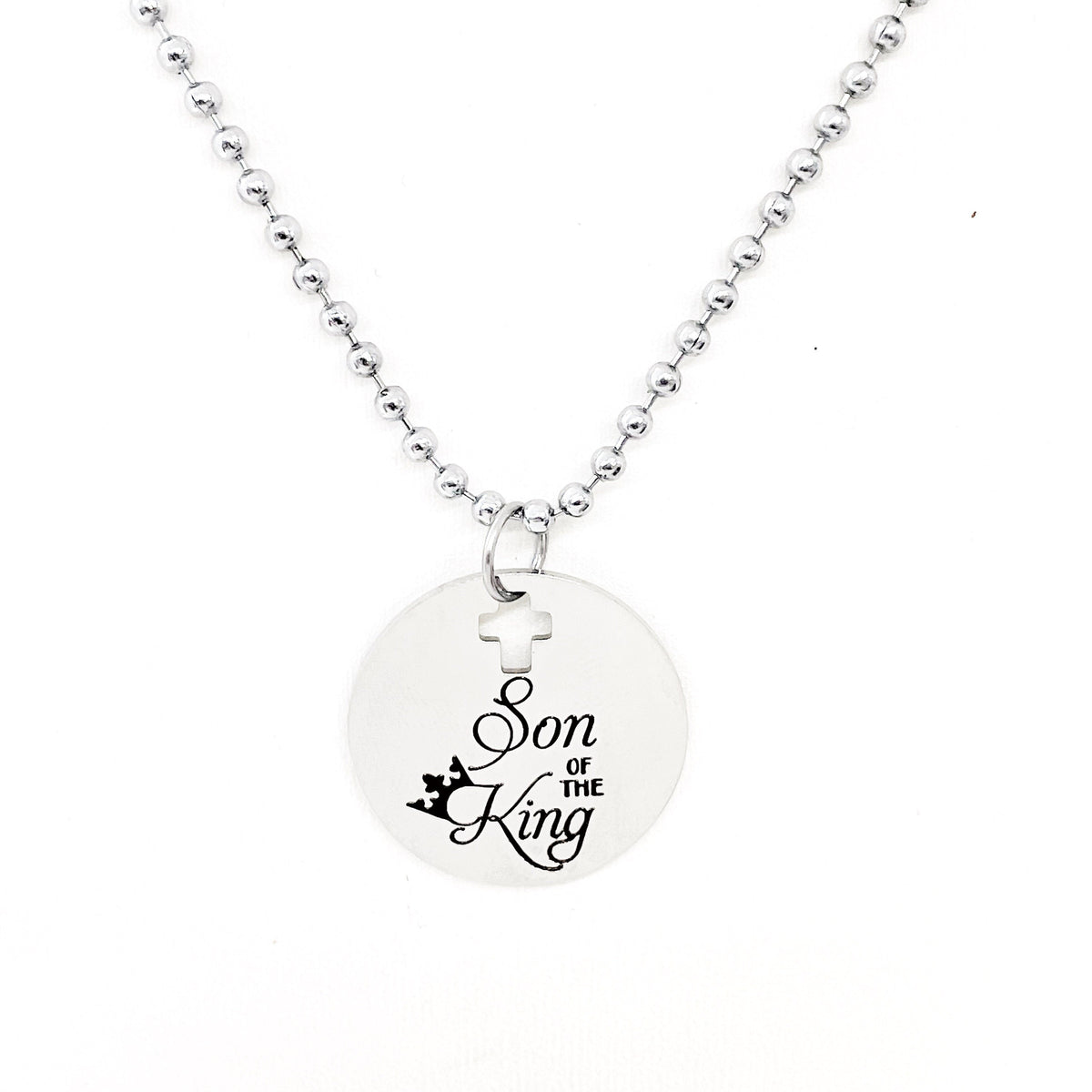 Son of the King stainless steel pendant necklace - product view 3