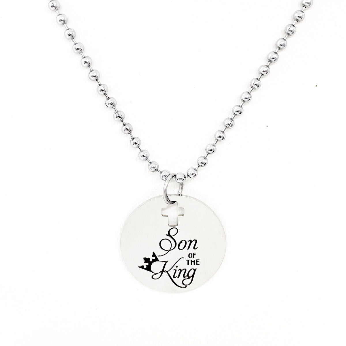 Son of the King stainless steel pendant necklace - product view 2