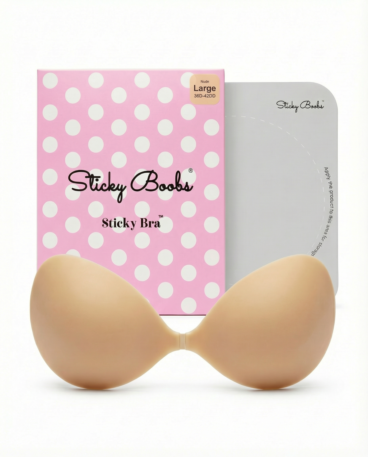 Sticky Boobs adhesive push-up strapless bra, product photograph