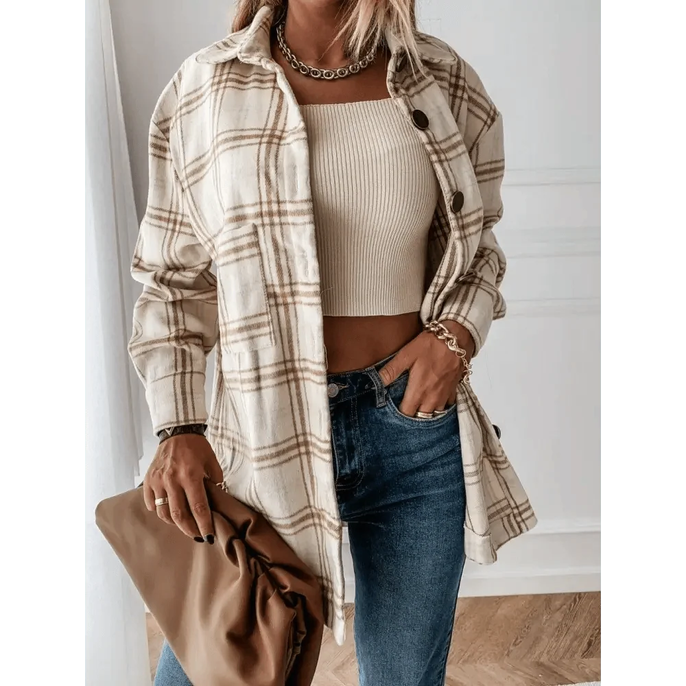 Stevvex Women's Oversized Plaid Shirt Jacket – product image 9