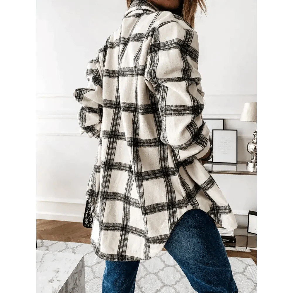 Stevvex Women's Oversized Plaid Shirt Jacket – product image 22