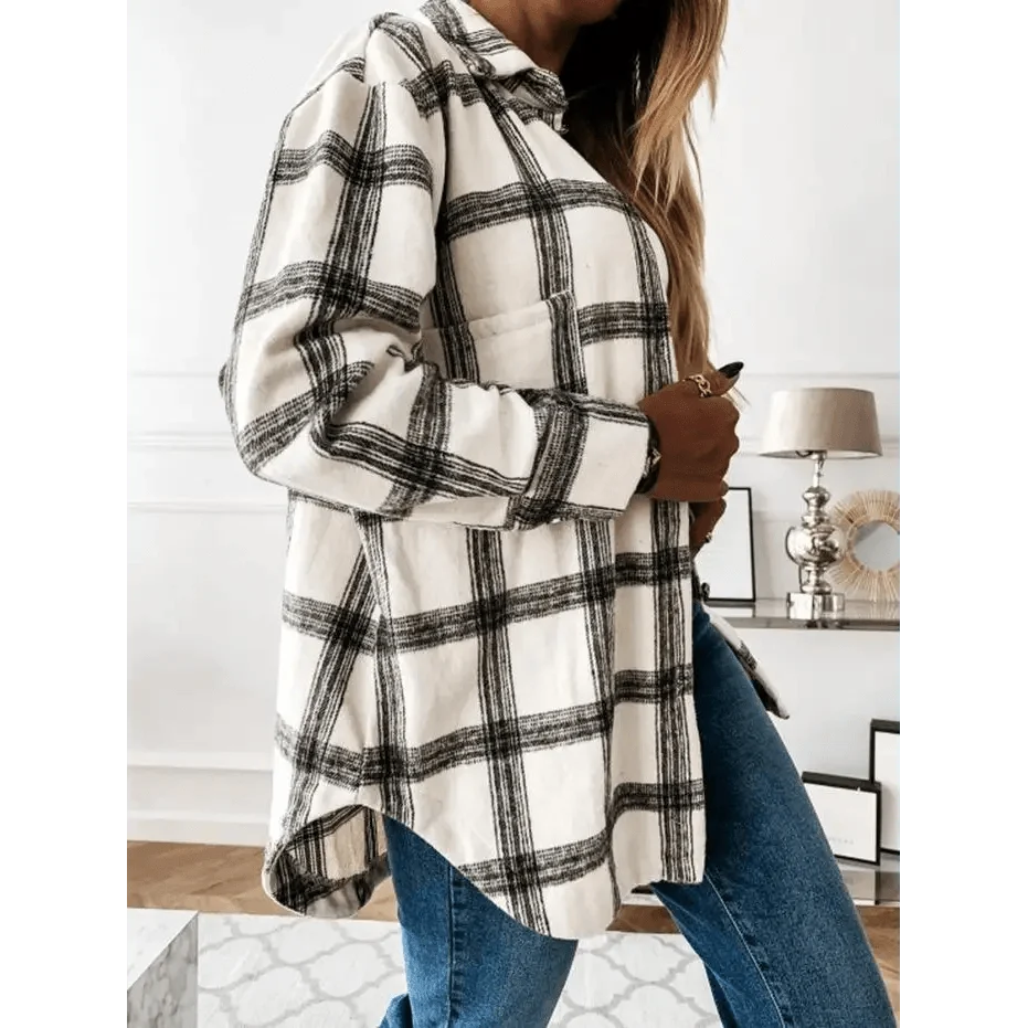 Stevvex Women's Oversized Plaid Shirt Jacket – product image 20