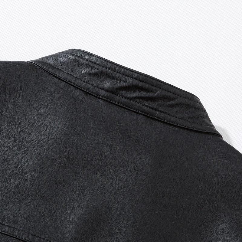Men’s faux-leather moto jacket - product view 15