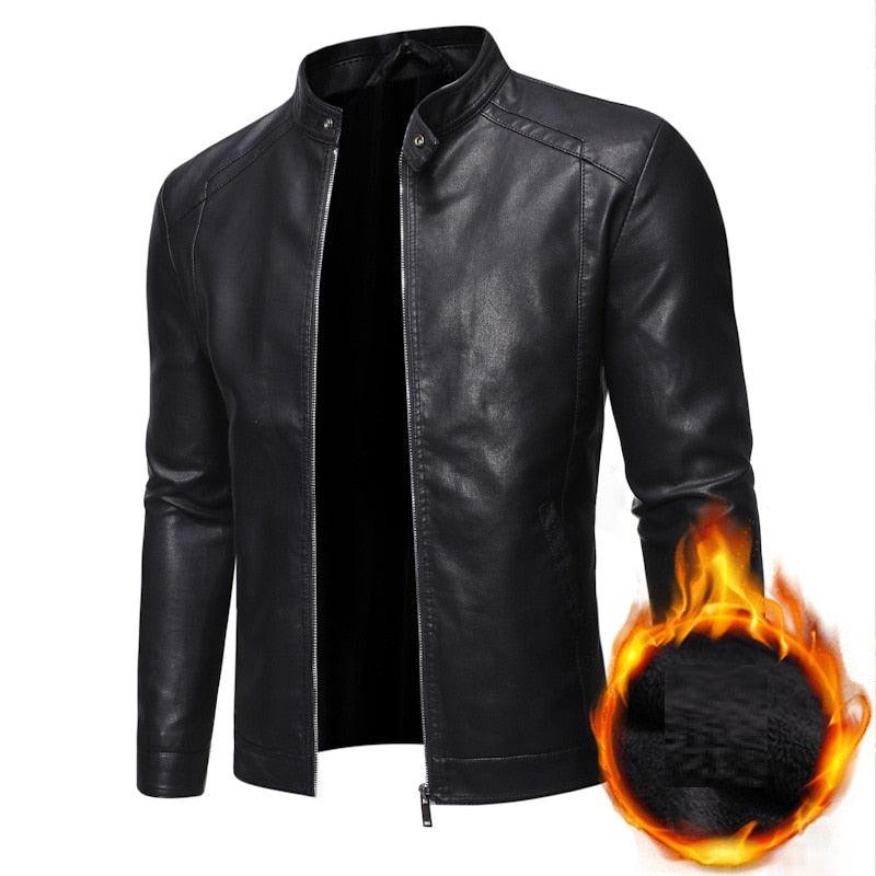 Men’s faux-leather moto jacket - product view 1