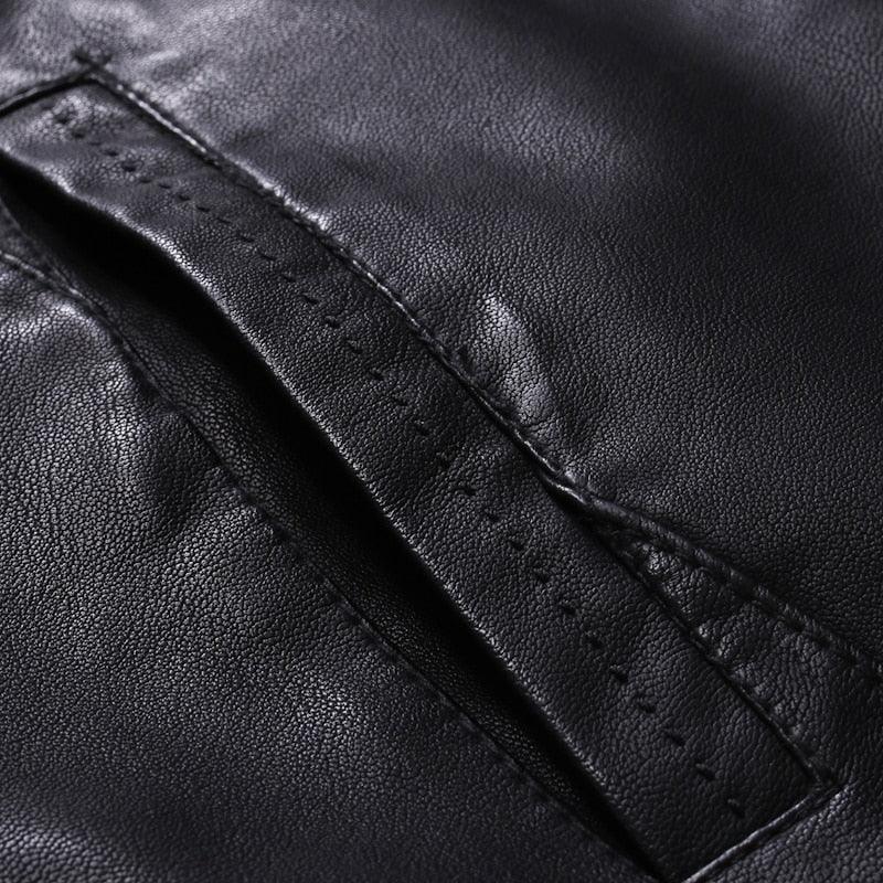 Men’s faux-leather moto jacket - product view 5