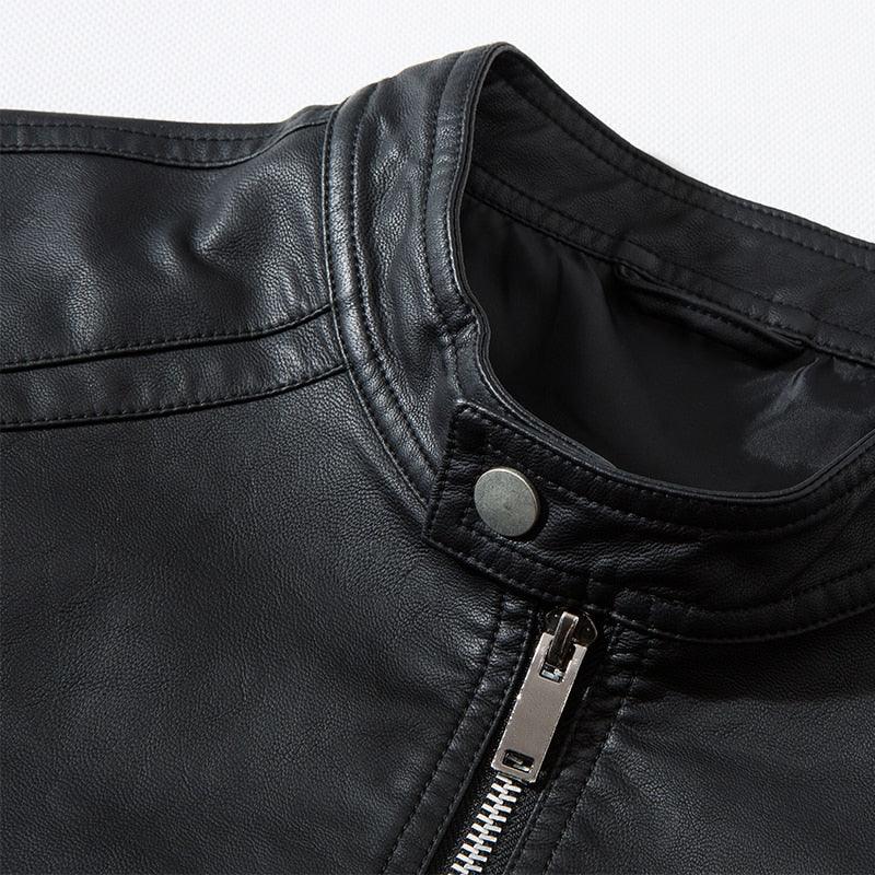 Men’s faux-leather moto jacket - product view 14