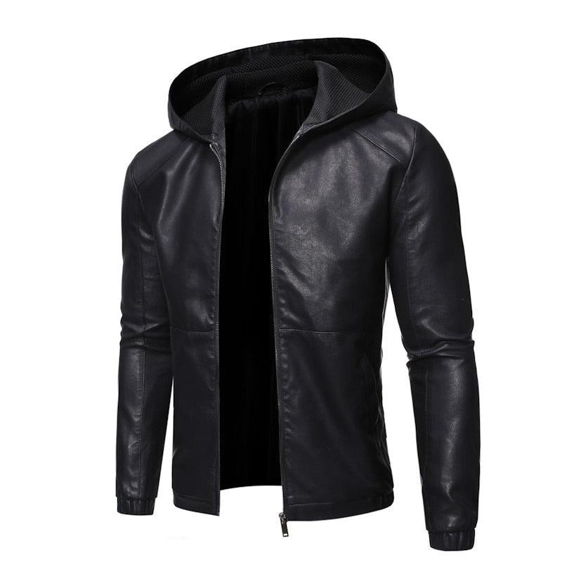 Men’s faux-leather moto jacket - product view 8