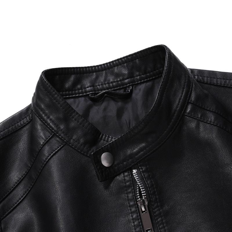 Men’s faux-leather moto jacket - product view 4