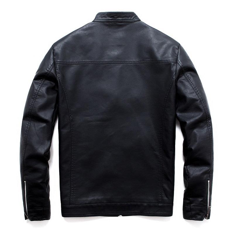 Men’s faux-leather moto jacket - product view 3