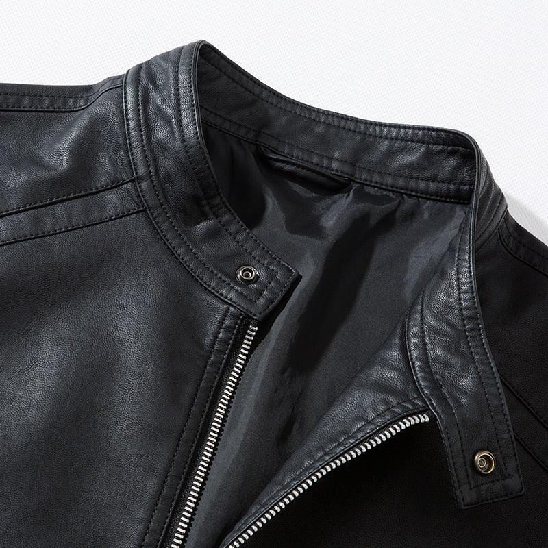 Men’s faux-leather moto jacket - product view 13