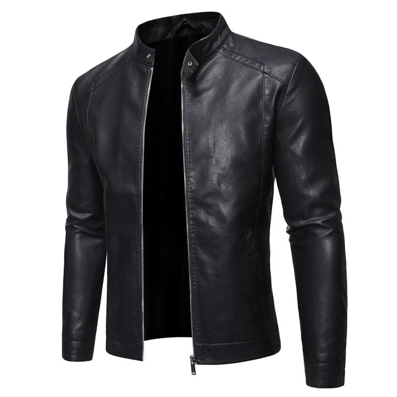 Men’s faux-leather moto jacket - product view 9
