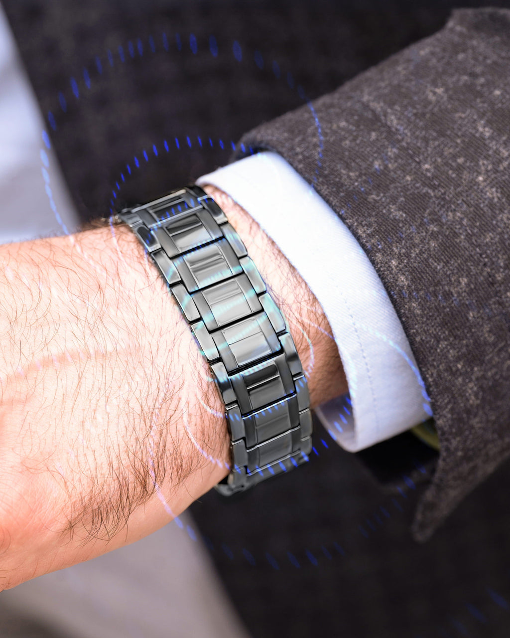 Gunmetal titanium bracelet gift-ready presentation