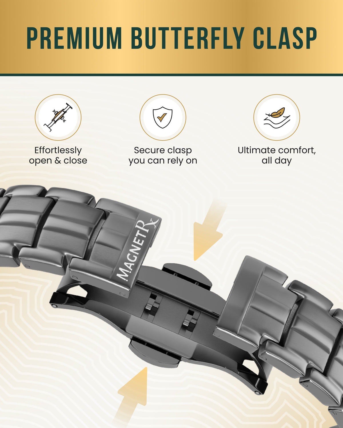 MagnetRX EllipseMAX gunmetal titanium magnetic bracelet supplier product image 4