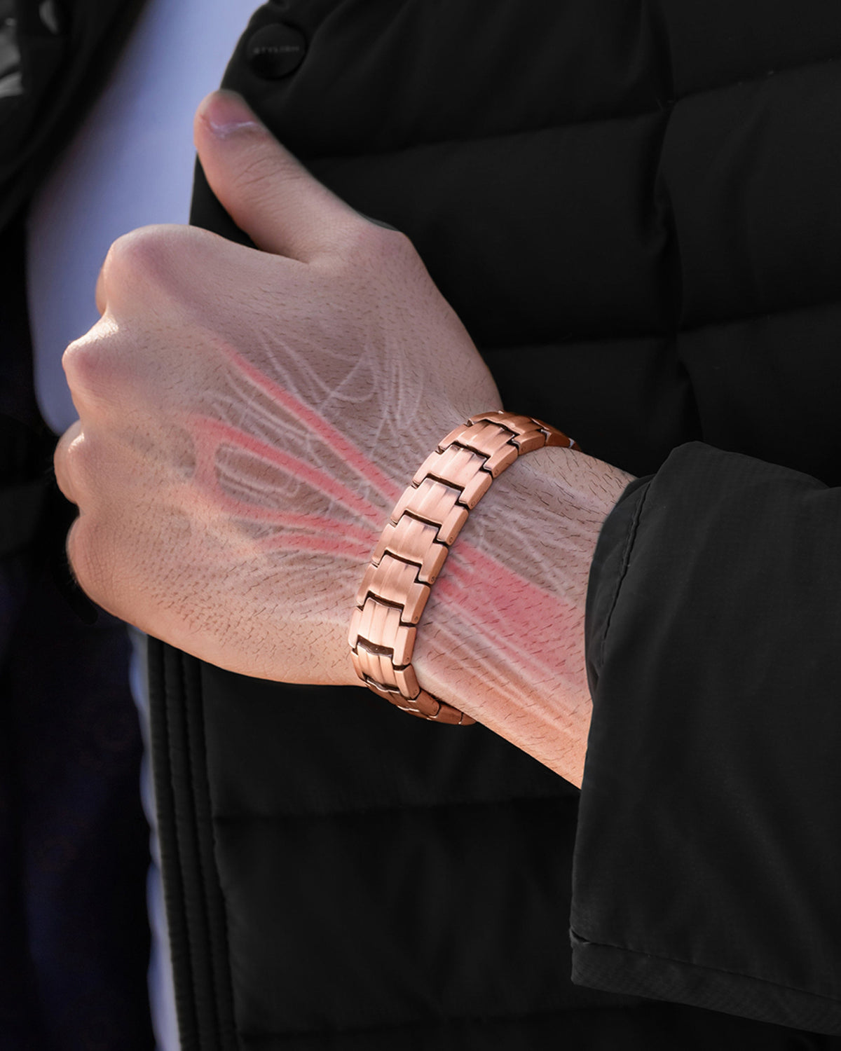EllipseMAX copper bracelet with linked design for men