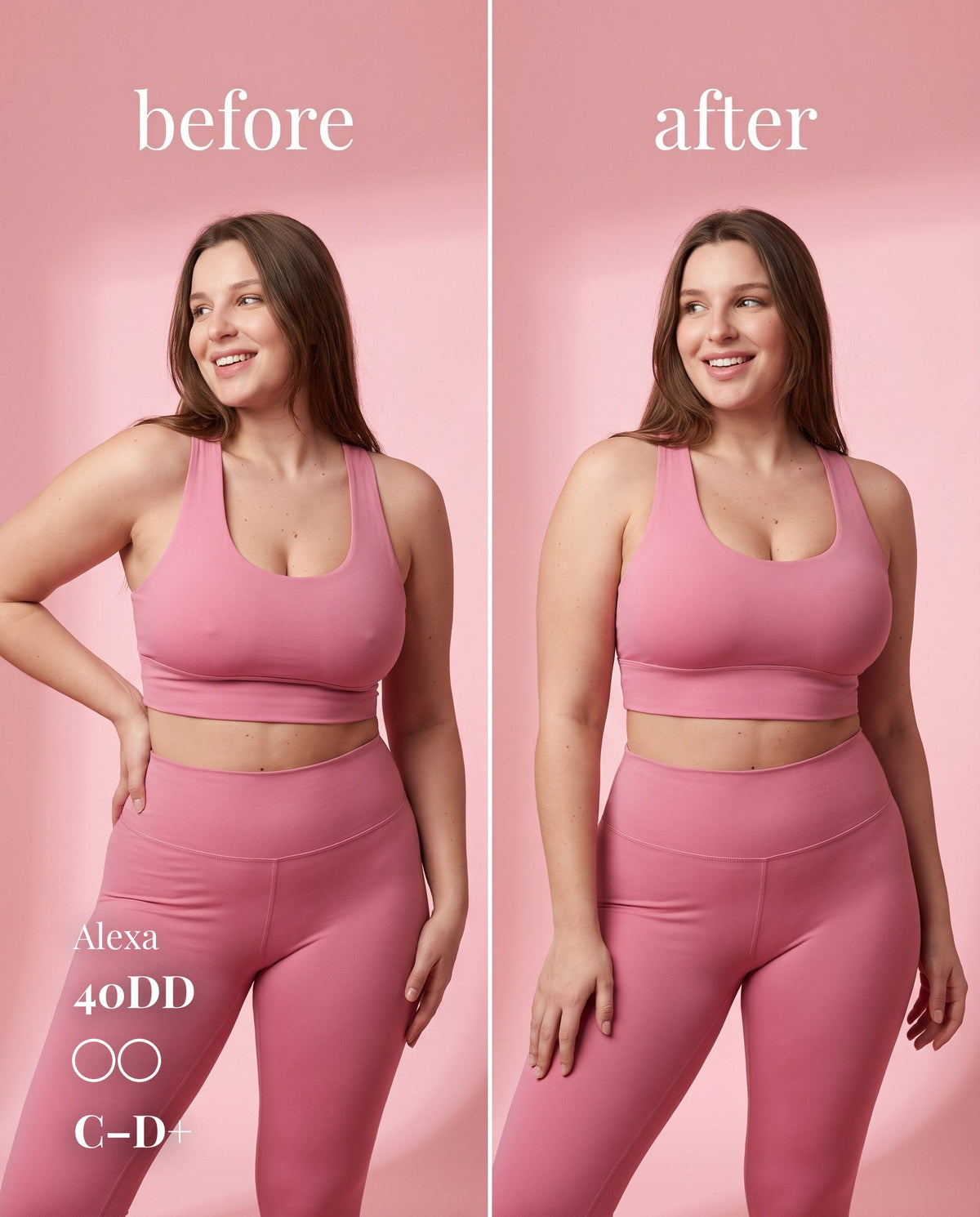 Sticky Boobs non-adhesive silicone nipple covers, light shade, before-and-after product demonstration
