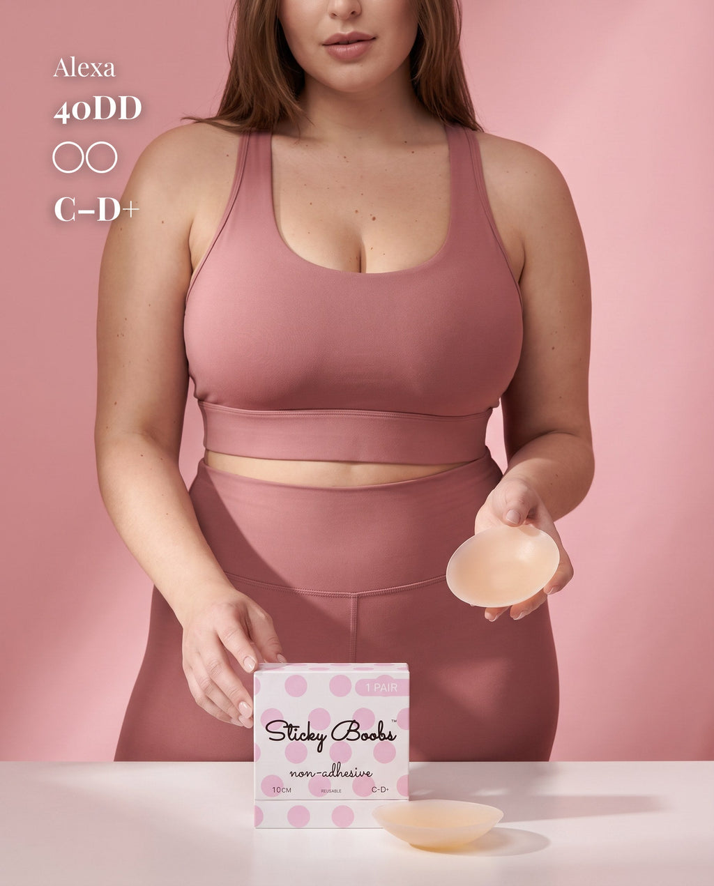 Sticky Boobs non-adhesive silicone nipple covers, light shade, product standing view
