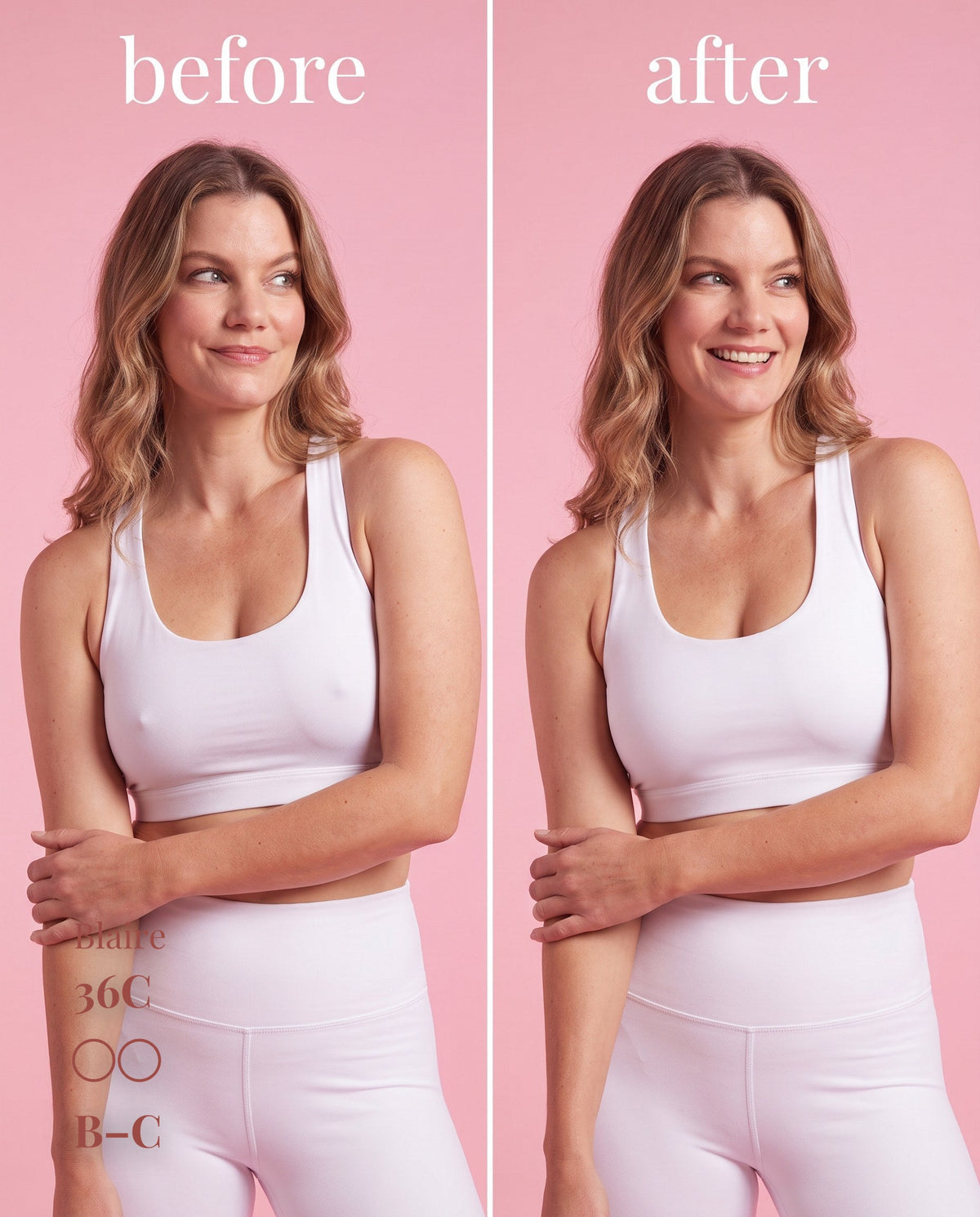 Sticky Boobs non-adhesive silicone nipple covers, light shade, before-and-after product demonstration