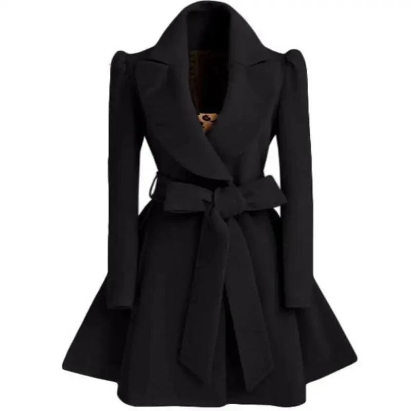 Belted wool-blend coat alternate styling view