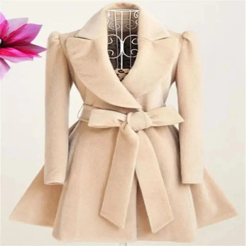 Belted flared coat alternate product view