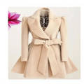 Women's flared coat silhouette view