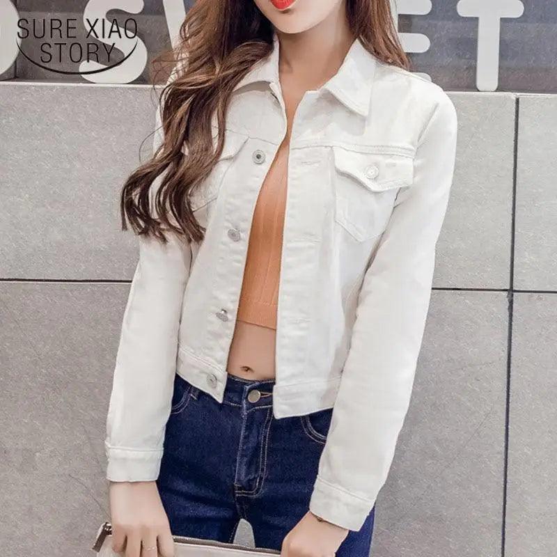 Women’s slim-fit button-front denim jacket by Stevvex