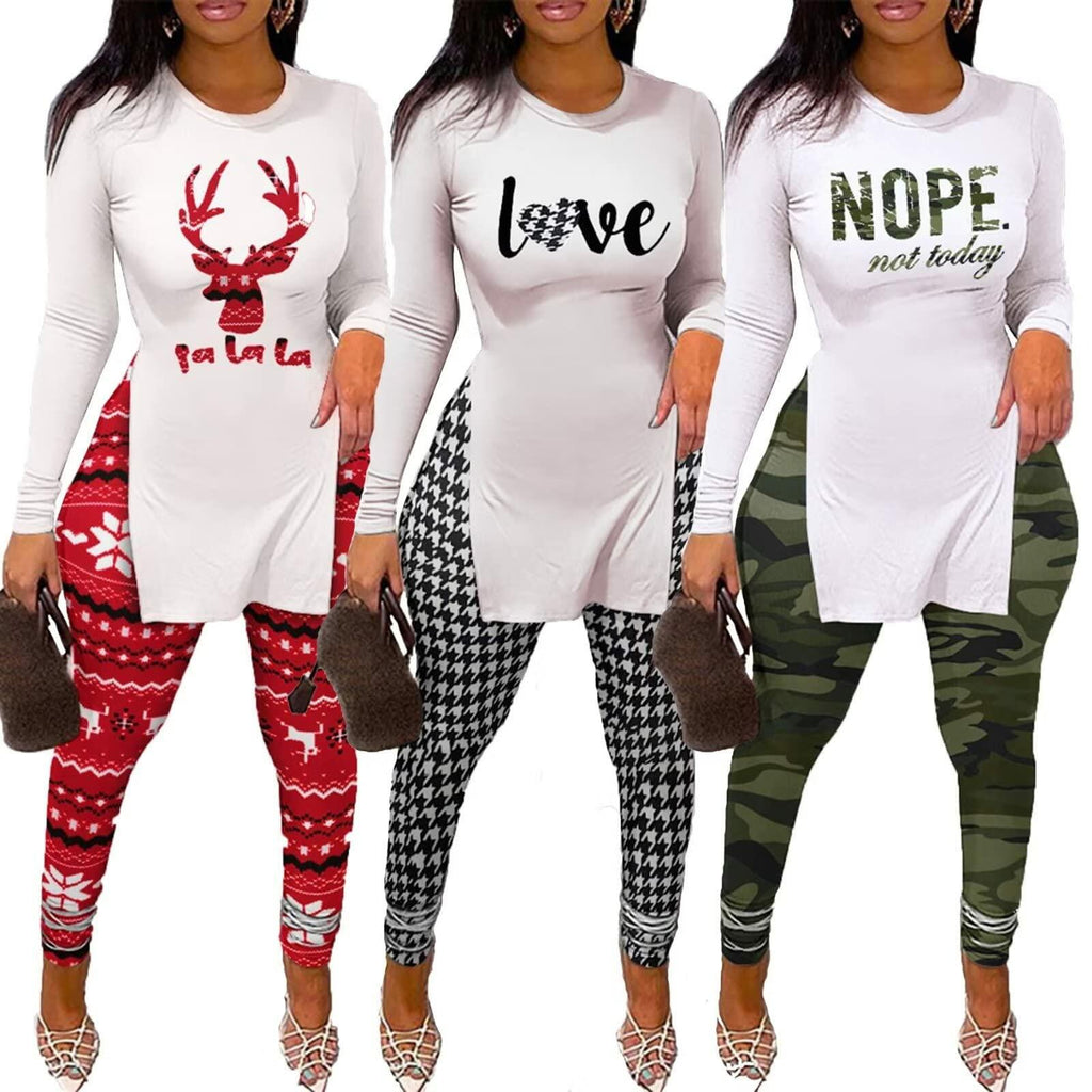 Khaki Side-Split Two-Piece Set - product view 4
