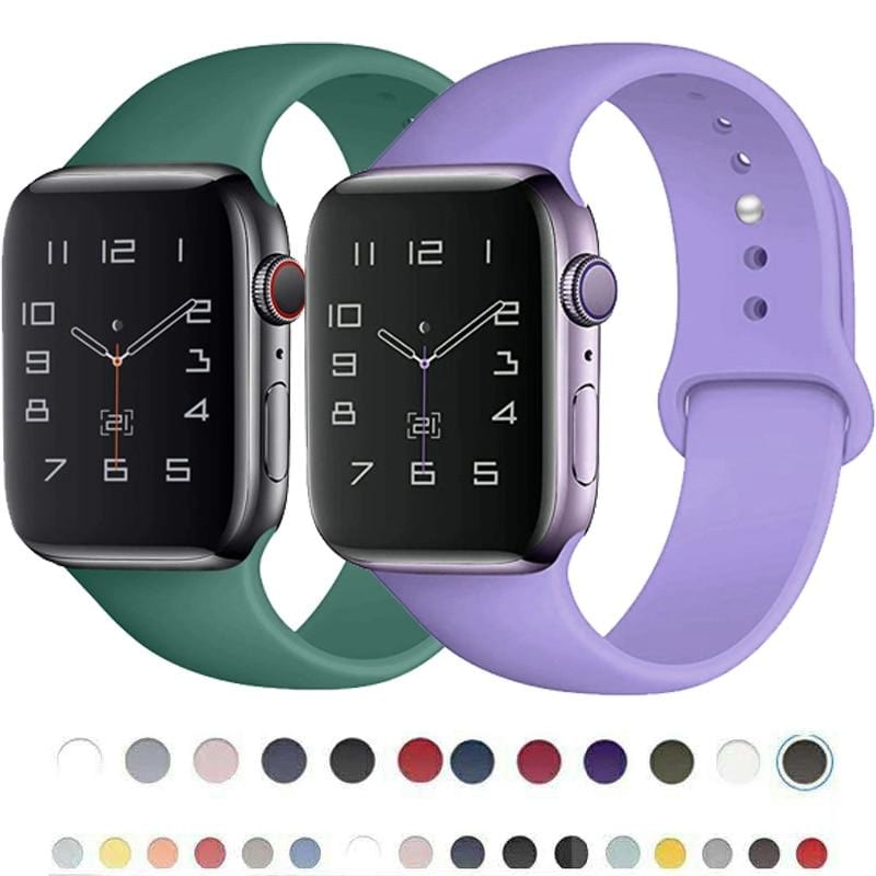 Silicone Watch Bands Compatible with Select Apple Watch Models – product view 1