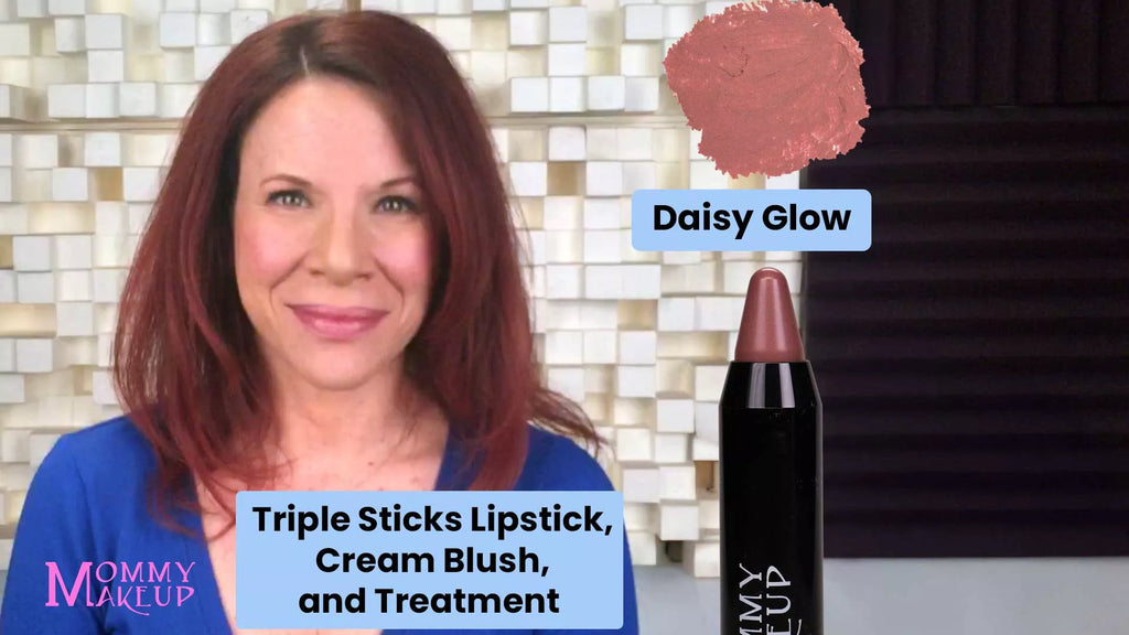 Daisy Glow Triple Stick by Mommy Makeup shown in use