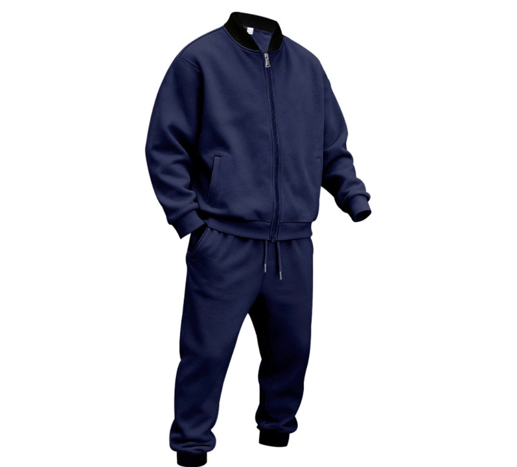 Men’s Zip-Up Baseball Jacket & Pants Set – product view 14