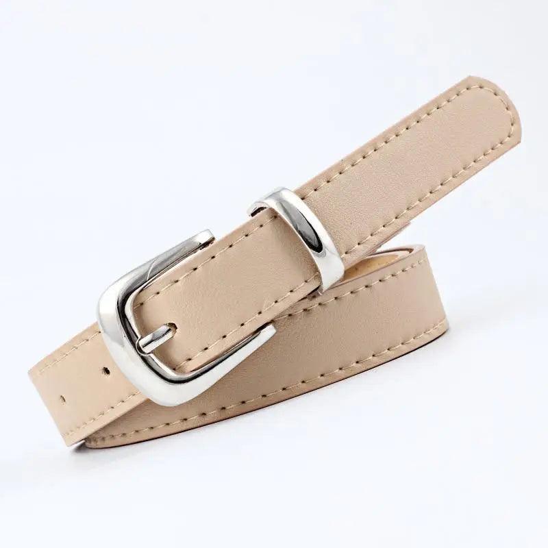 Women’s PU leather statement buckle belt detail view 23
